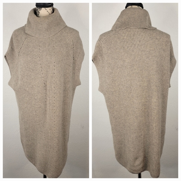 Vince. Sz S Sweater Dress Sleeveless Knit Wool Cashmere Turtleneck Tunic - Picture 1 of 9